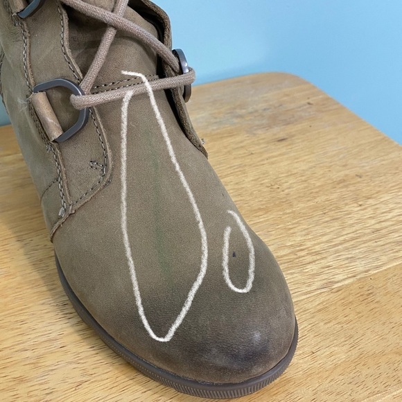 Sorel Joan Wedge II Nubuck Wedge Heel Ankle Boots NL3018 240 Sz 8.5 Leather Tan - Picture 3 of 13